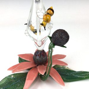Echinacea & Bee Perfume Bottle by Loy Allen